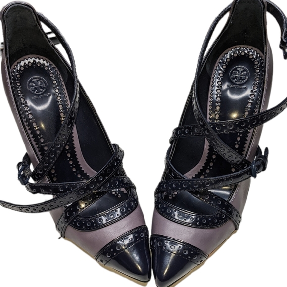 Rare Tory Burch Judith Heels With Box & Dust Bag Size 7 Sexy Schoolgirl - Picture 2 of 11